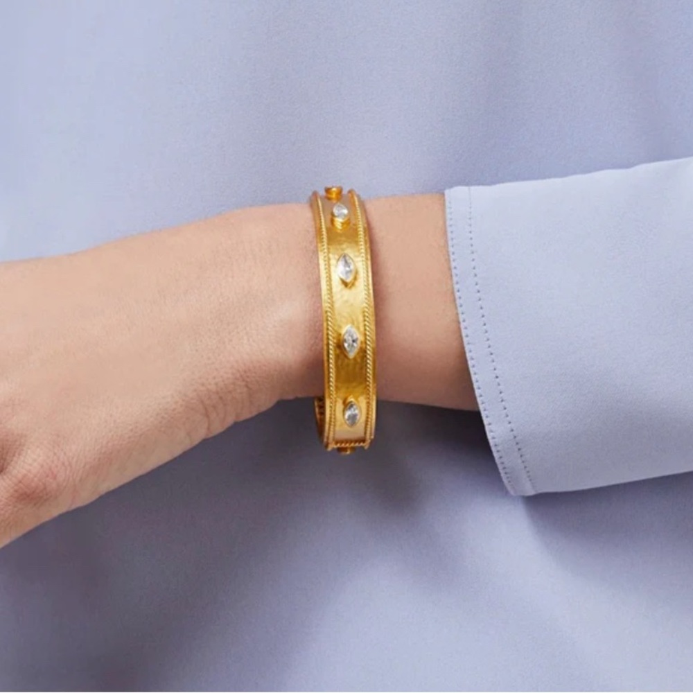 Julie Vos Gold Bracelet with Sparkling Clear Stones, Beautful! - Picture 5 of 6